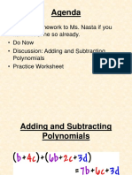 Lesson 8 - Adding and Subtracting Polynomials