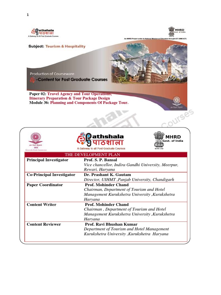 Tour Package Planning Essentials | PDF | Business