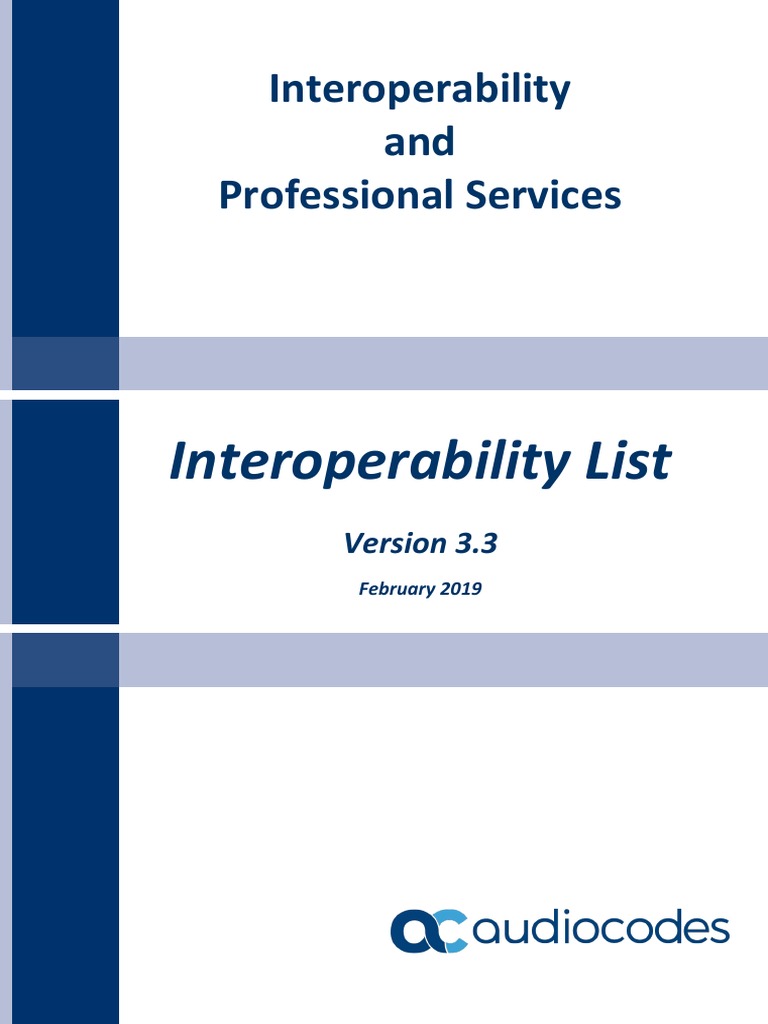 AudioCodes Interoperability v3.3 PDF | PDF | Computers | Technology ...
