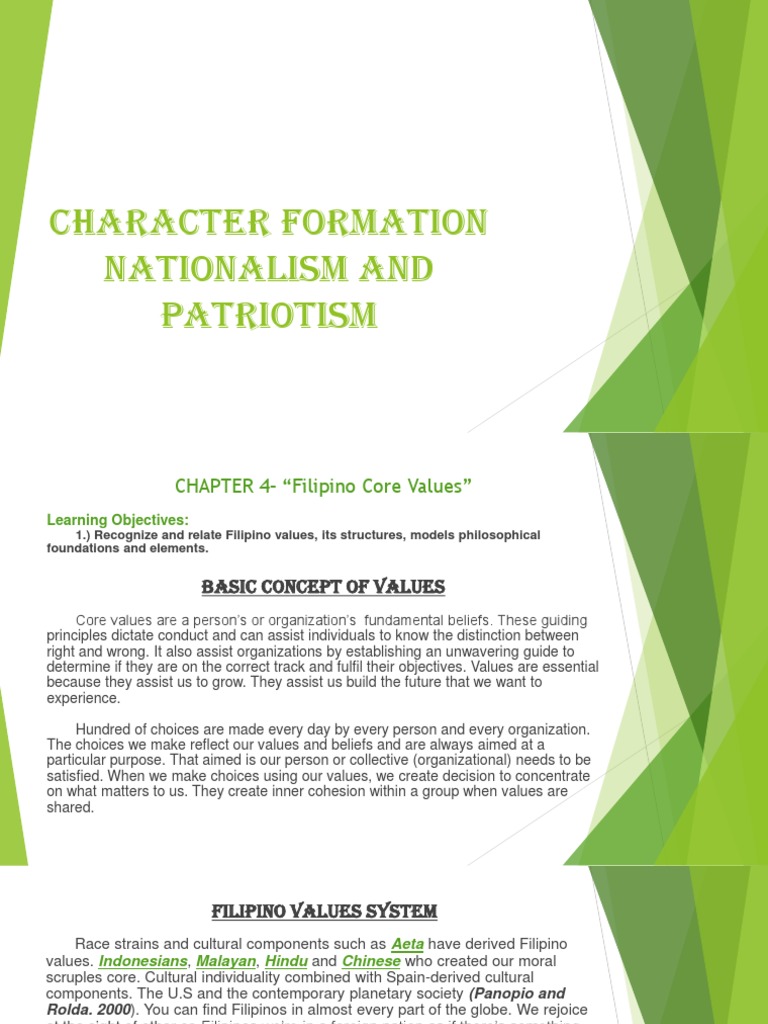 Character Formation Nationalism And Patriotism PDF