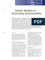 Holistic Method of Evaluating Sustainability