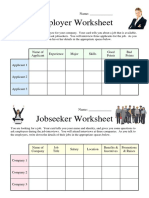 Job Fair - Worksheets
