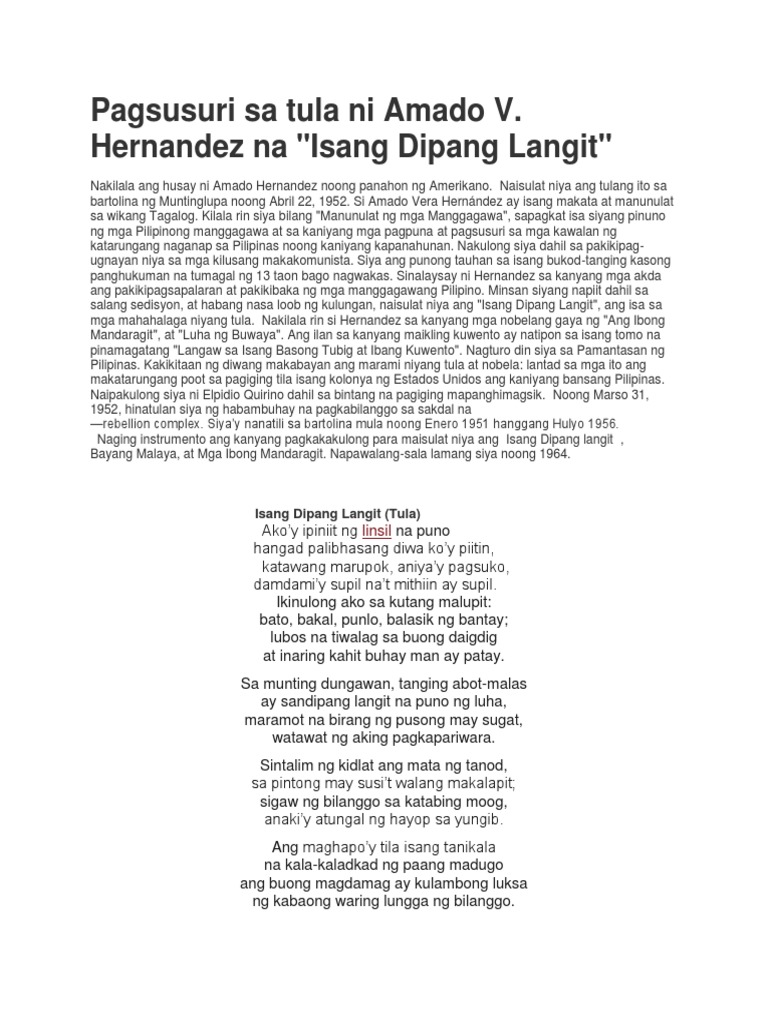 Pagsusuri Sa Tula Ni Amado V | PDF