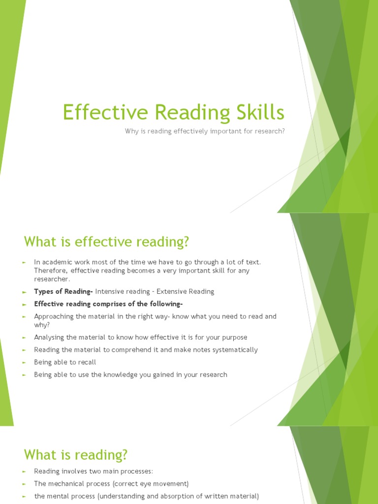 Effective Reading Skills PDF PDF