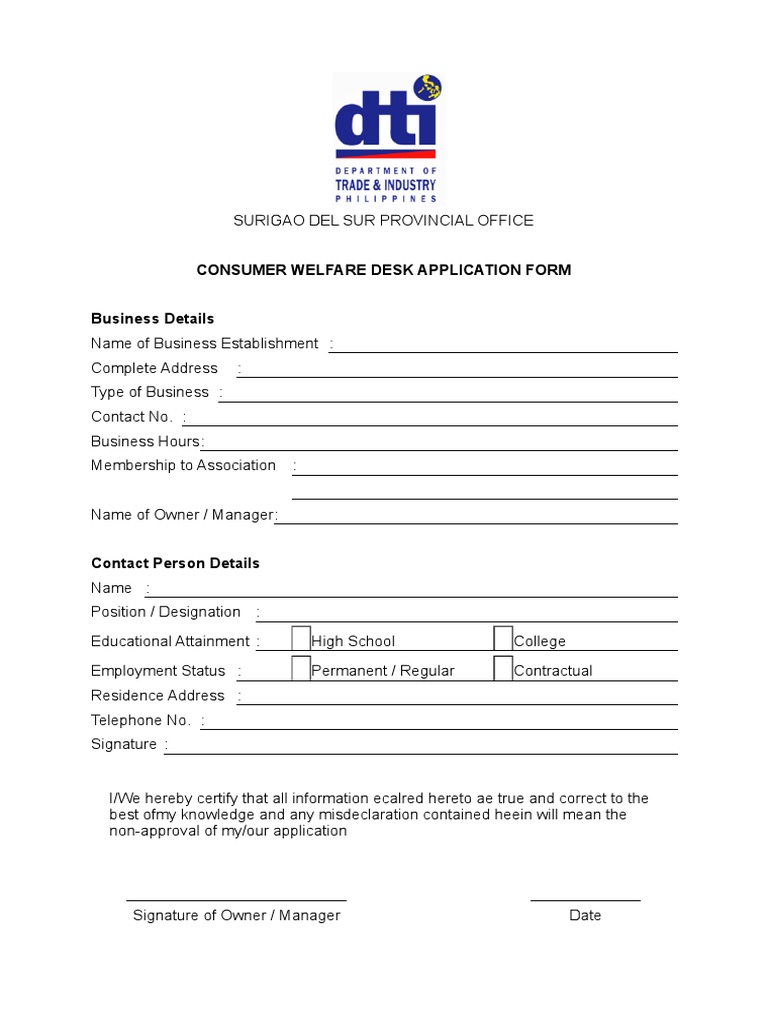 DTI Bagwis Application Form Guide | PDF | Business | Finance & Money ...