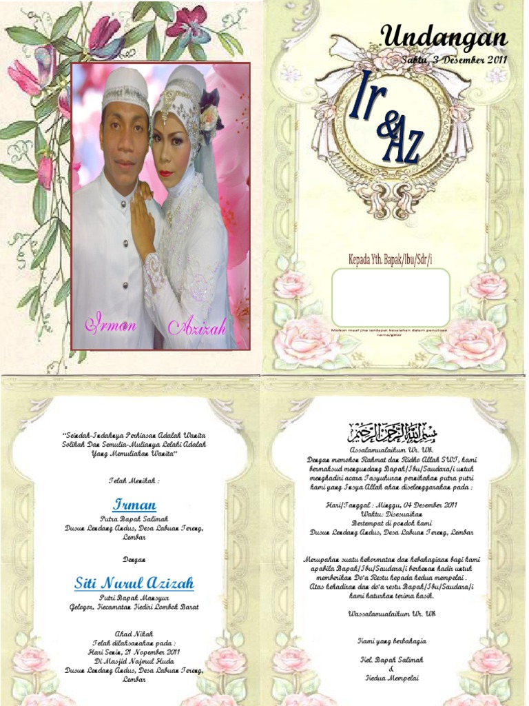 Contoh Undangan Nikah Pdf