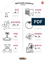 Completando Palabras - Vocales PDF