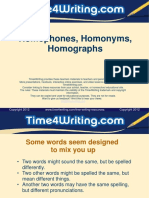 Pres Writing Mechanics Homophones Homonym