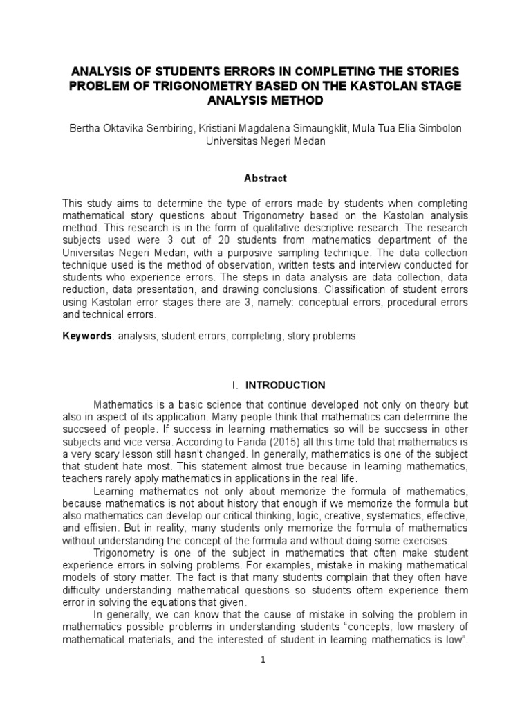 Student Errors in Trigonometry Analysis | PDF