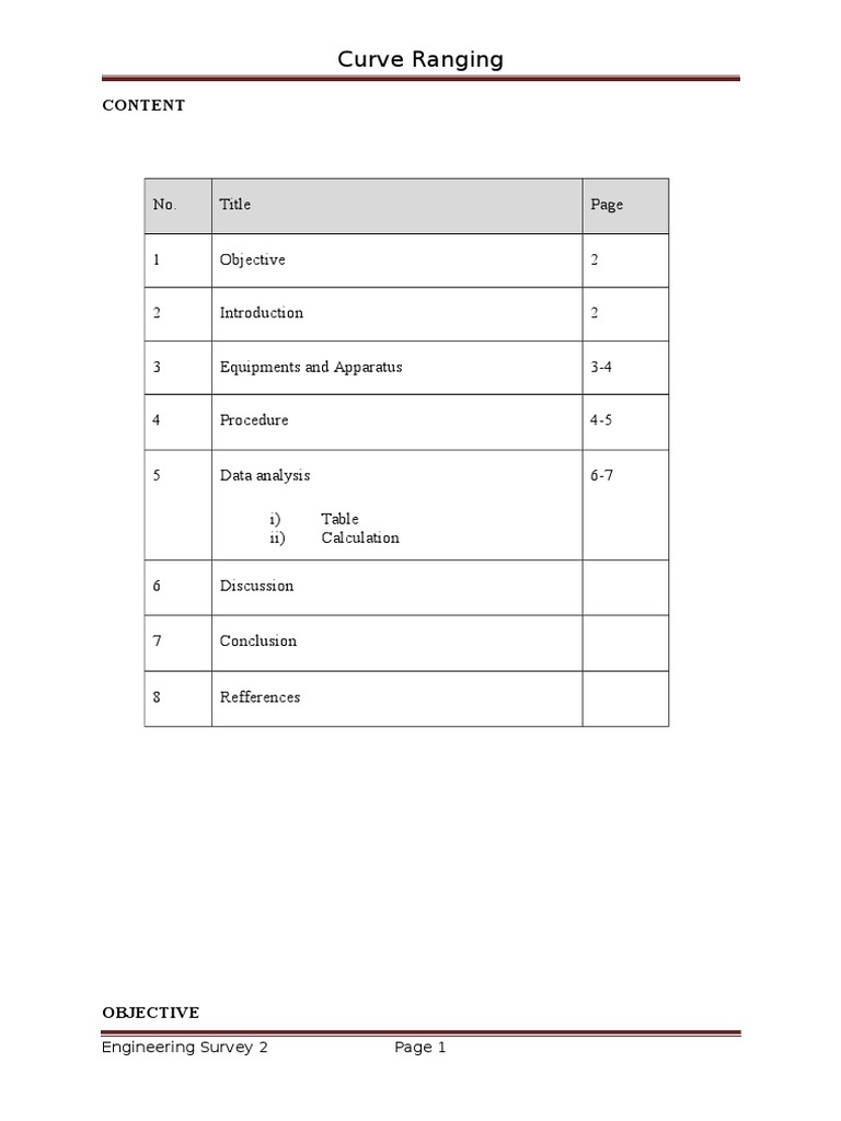 Curve Ranging in Engineering Surveying | PDF