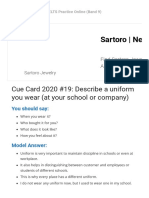 Cue Card 2020 Describe A Uniform You Wear (At Your School or Company) - IELTS Practice