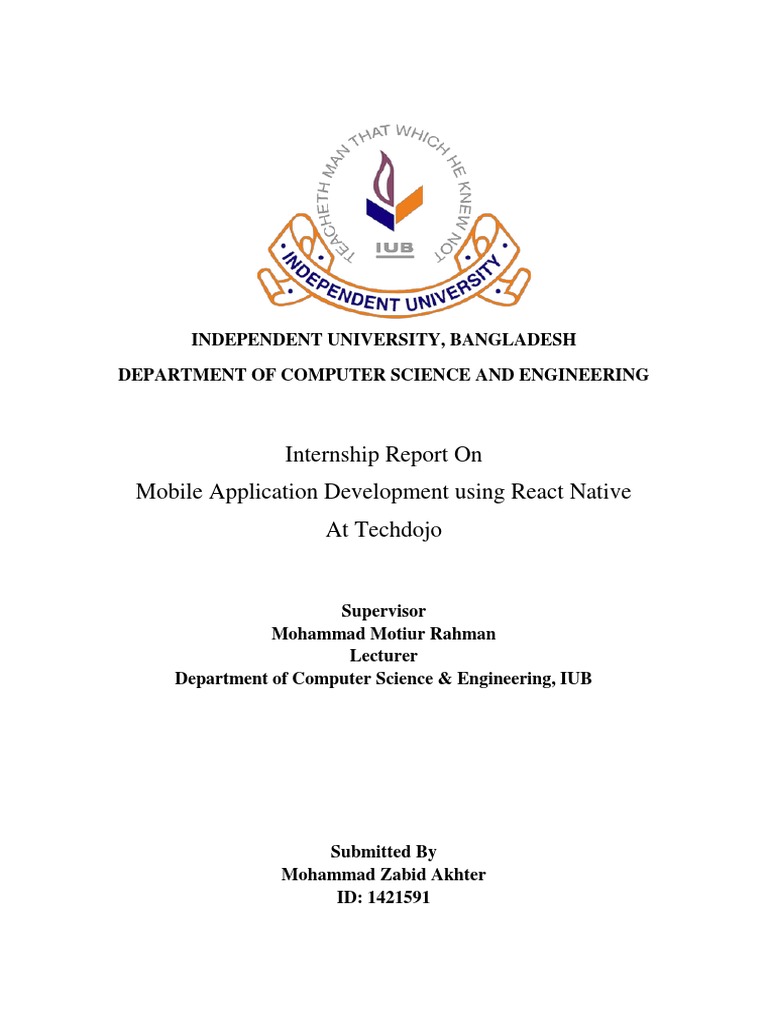 React Native Internship at Techdojo | PDF