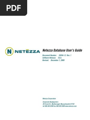 Netezza Database Users Guide Copyright Trademark