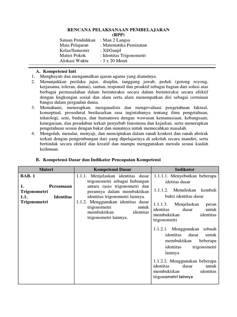 RPP Identitas | PDF