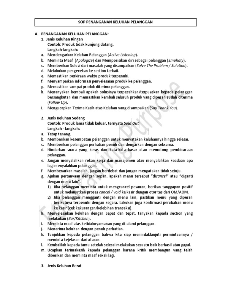 Complain Handling Pdf Pdf Bisnis