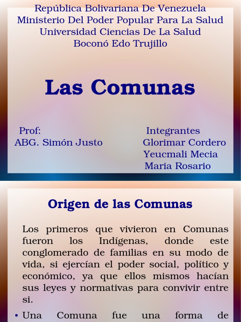 Definición y Funciones de Comunas en Venezuela | PDF