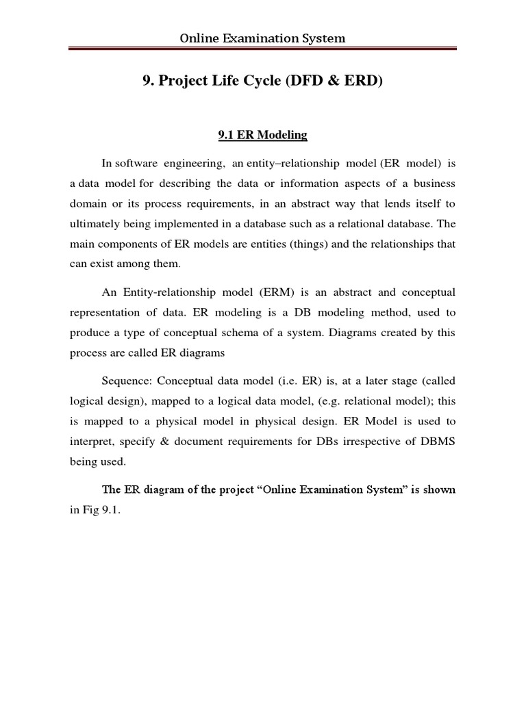 Online Examination System ERD DFD | PDF