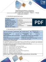 Guía de actividades y rúbrica de evaluación - Tarea 1 - Trabajo colaborativo Unidad 1