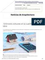 10 Errores Comunes en La Cuantificación de Obra