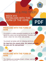Week #10 Problems With The Form of The Verb