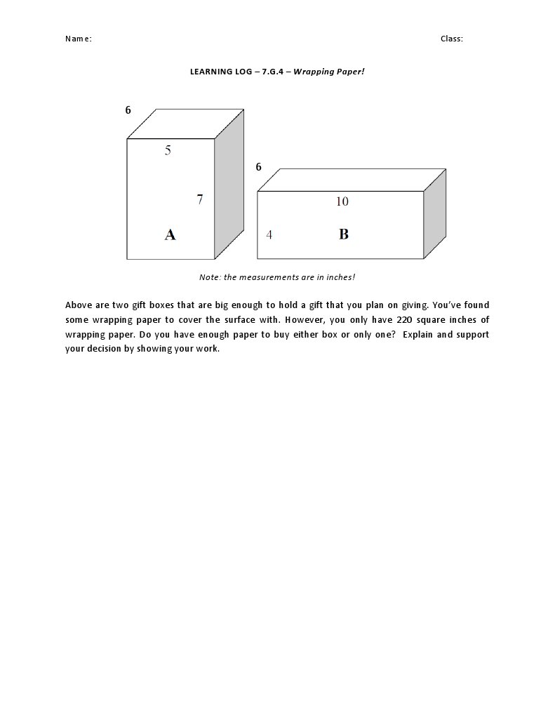 Wrapping Paper Calculation Guide | PDF