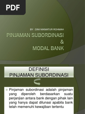 Pinjaman Subordinasi Modal Bank Pdf