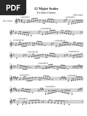 12 Major Scales For Bass Clarinet