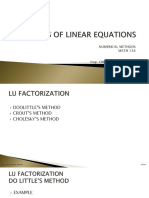 Lecture 1 - Linear Equation
