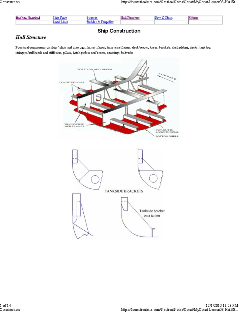 Construction | PDF | Hull (Watercraft) | Deck (Ship)