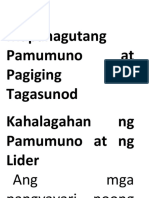 ESP 8 - Ang Mapanagutang Pamumuno at Pagiging Tagasunod
