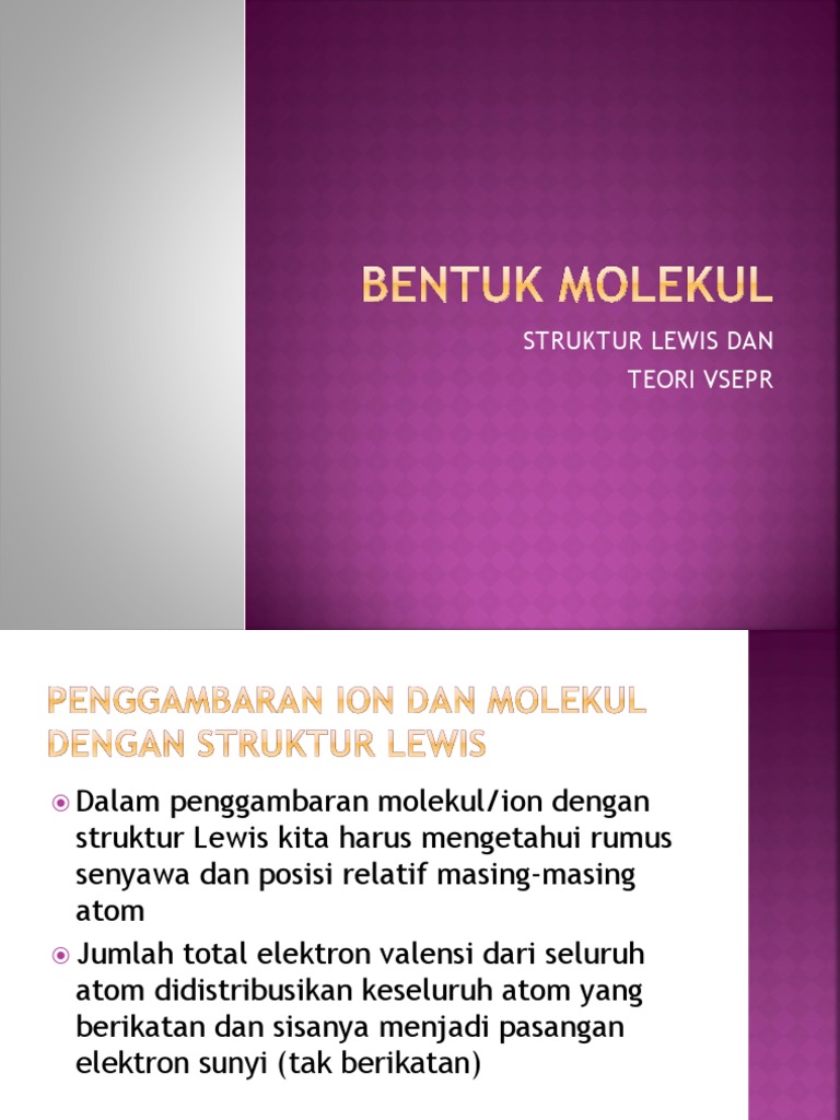 4-BENTUK MOLEKUL. Bab 3 | PDF | Metode & Bahan Ajar | Sains & Matematika
