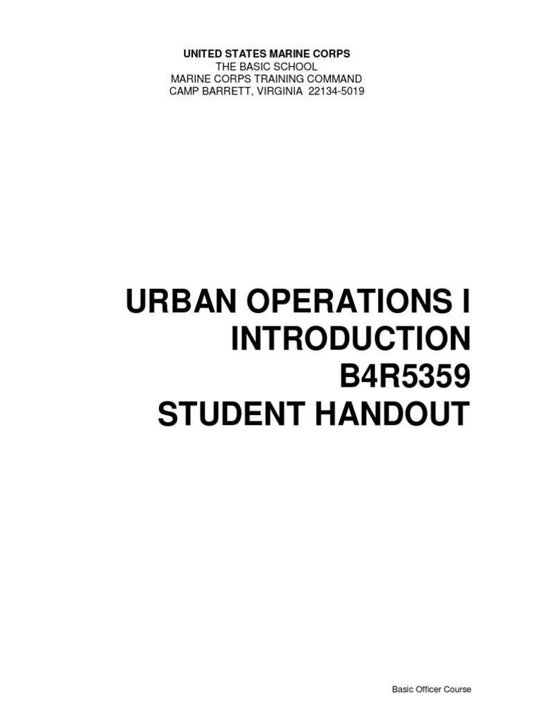 Introduction to Urban Operations | PDF | History