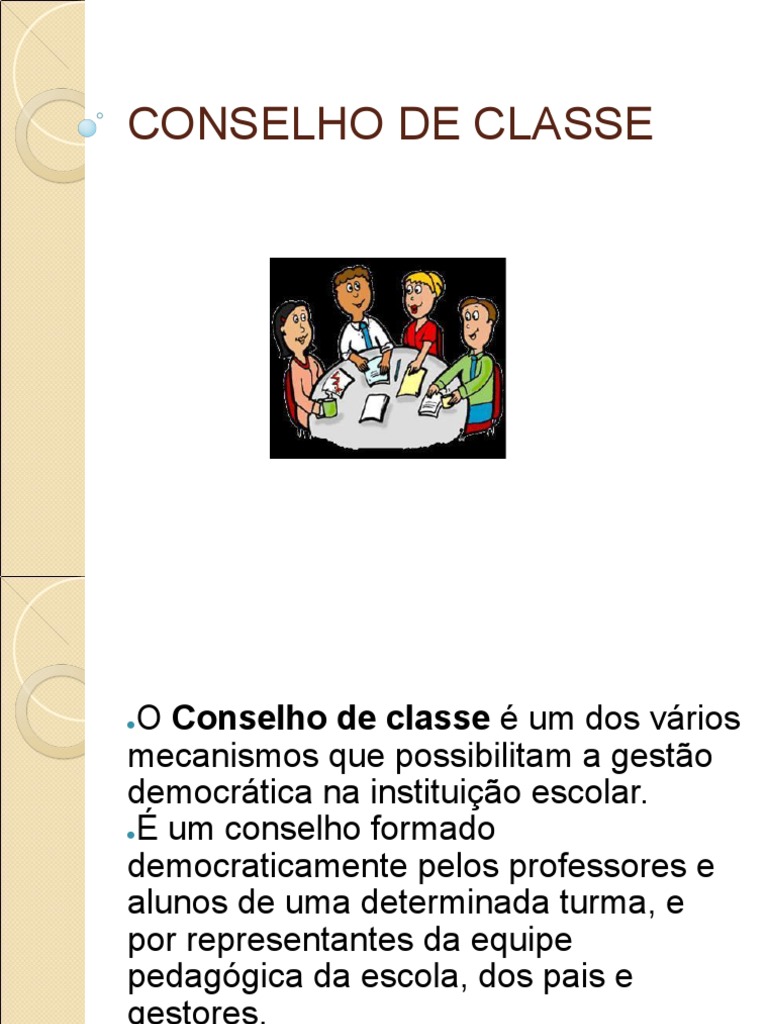 Função e Objetivos do Conselho de Classe | PDF | Carreira e Crescimento