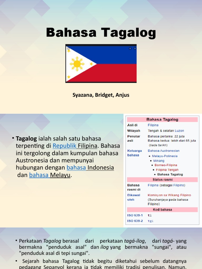 Bahasa tagalog adalah