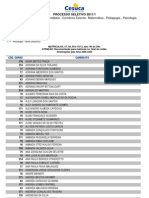 Processo Seletivo 2011/1 Cursos Noturnos