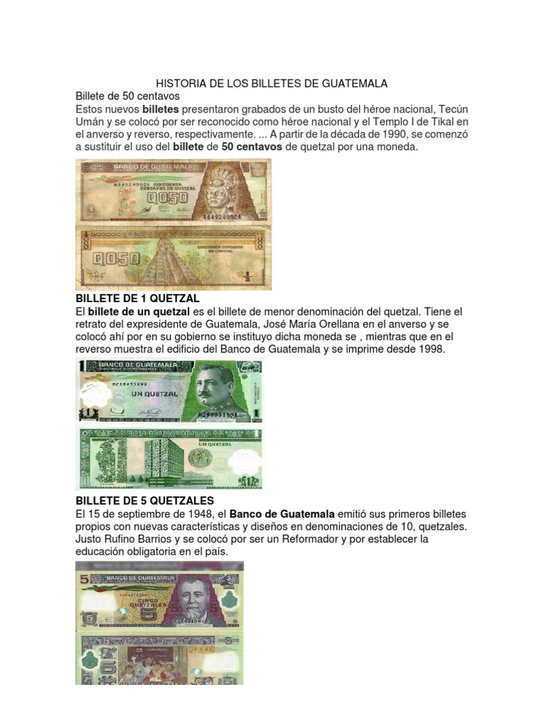 Sabes Quines Son Los Personajes De Los Billetes De Guatemala