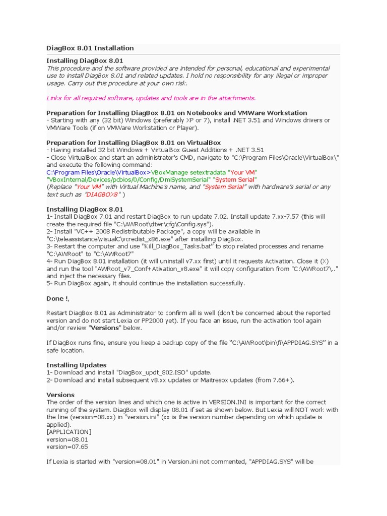 Diagbox Turorial | PDF