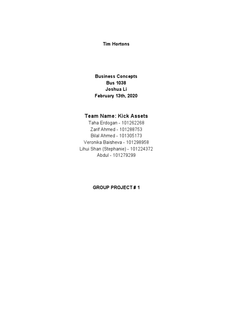 Tim Hortons: Mission, Vision, and Trends | PDF