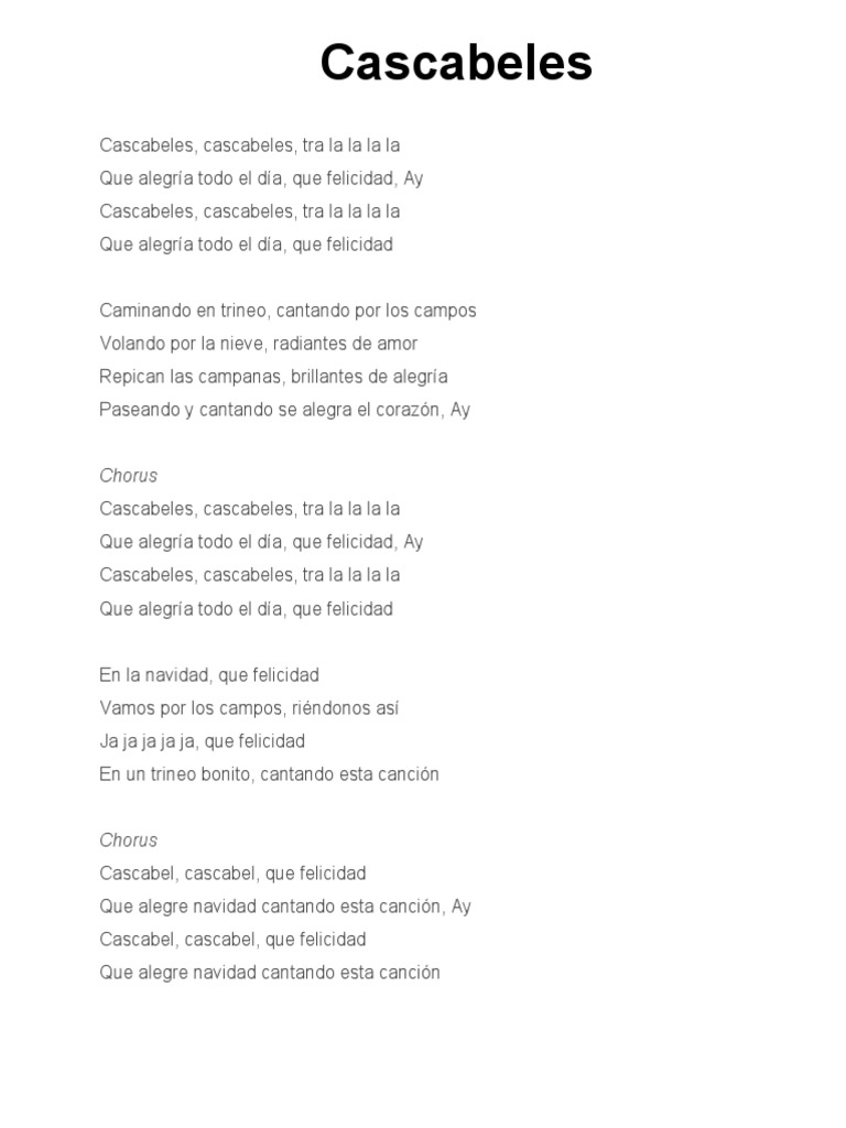 Cascabeles (Jingle Bells in Spanish) PDF PDF