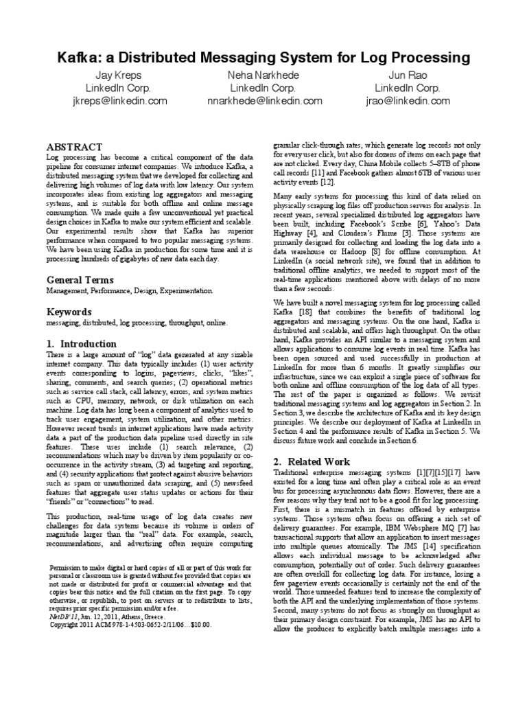 Kafka PDF | PDF | Cache (Computing) | Apache Hadoop