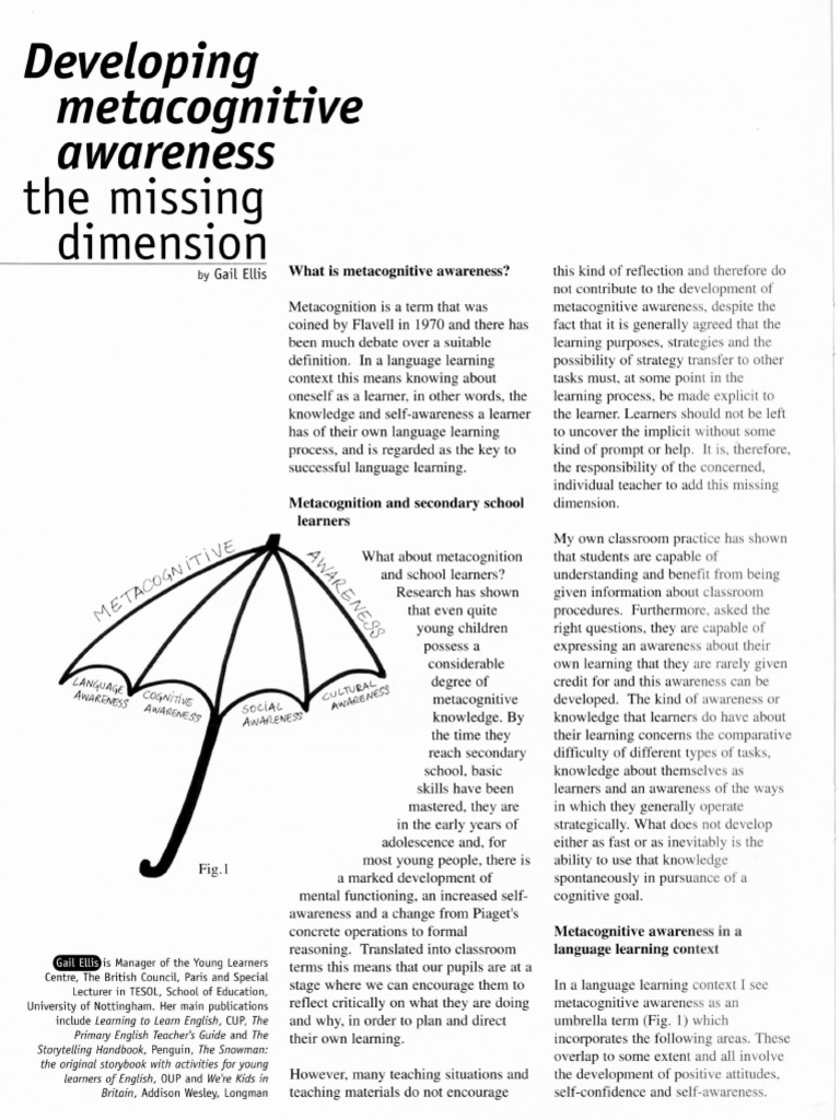 Enhancing Metacognitive Awareness in Learners | PDF | Metacognition ...