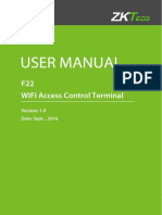 F22 WIFI Access Control Terminal User Manual V1.0 - 20160918 PDF