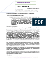 Requerimiento de pago a municipalidad por obra vial en Oropesa, Apurímac