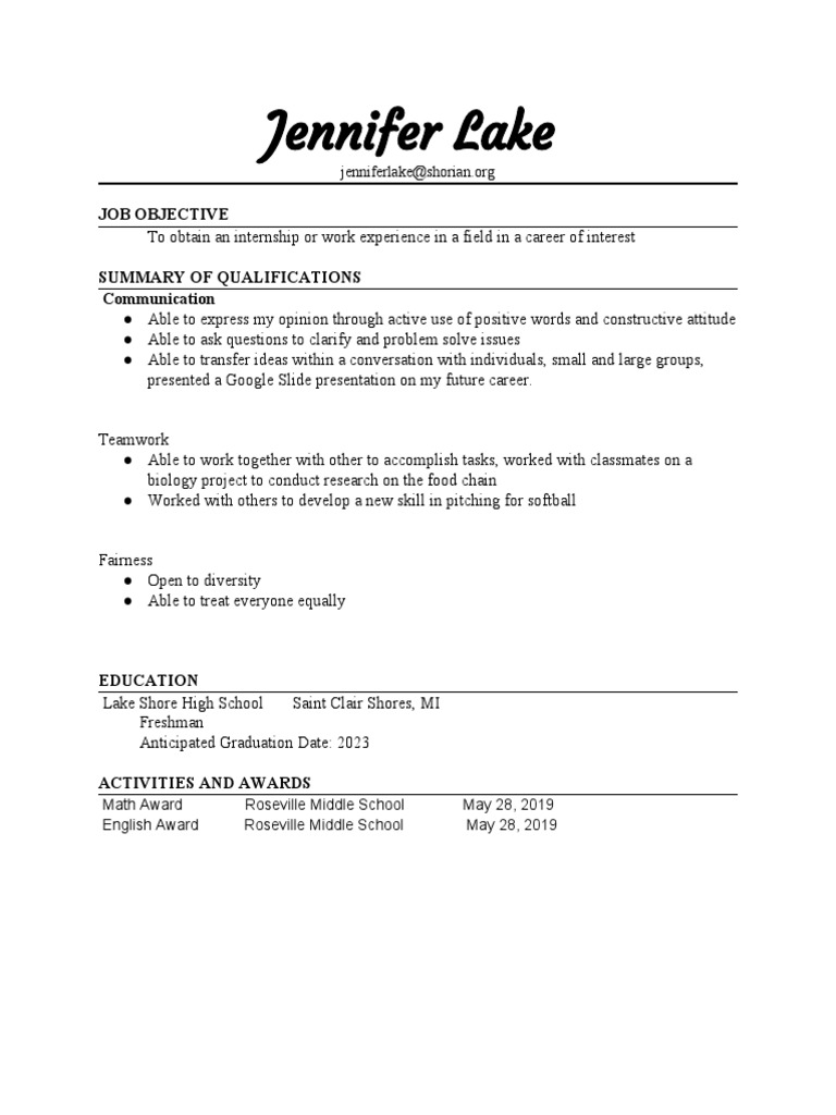 Boring Resume Template 1 PDF - 1711167762