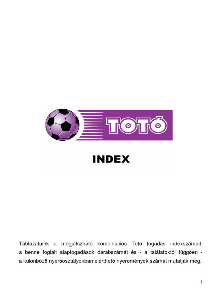 Totó-Kombinációs Index | PDF