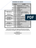 Horario Misas de Enero PDF