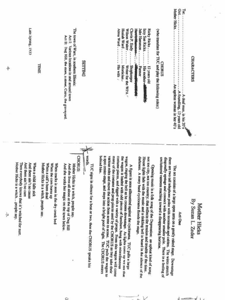 Mother Hicks Script PDF | PDF