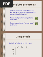 Multiplying Polynomials