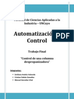 Trabajo Final Automatización - Control Columna Despropanizadora