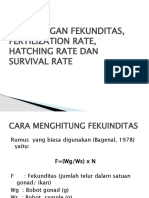 Perhitungan Fekunditas, Fertilization Rate, Hatching Rate dan Survival Rate